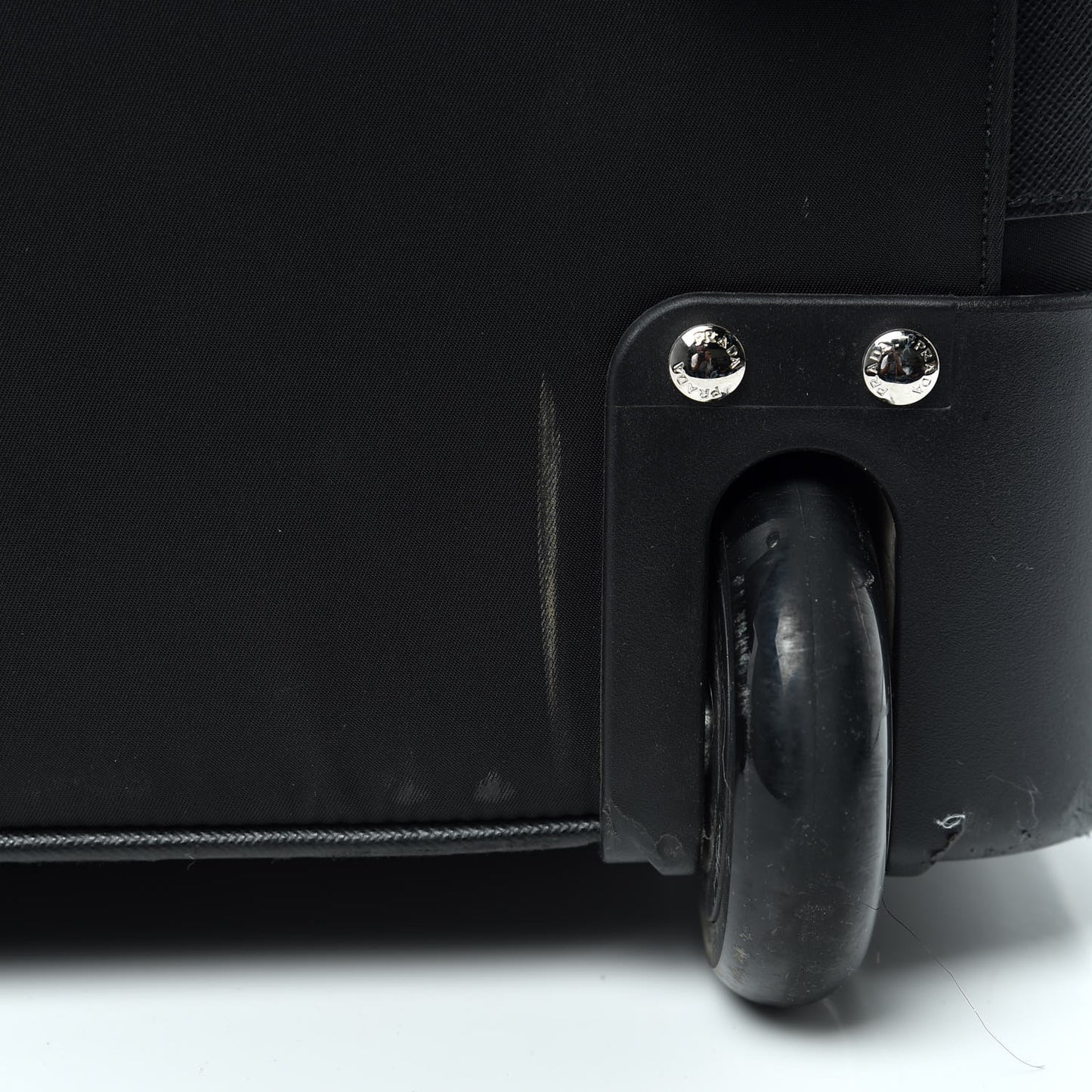 Tessuto Nylon Saffiano Trolley Luggage Black