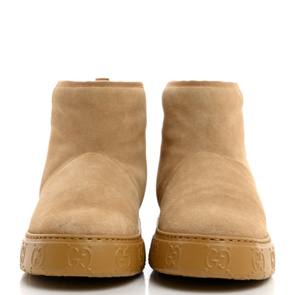 Gucci Suede Wool Womens Prestige Booties 37 Butterscotch 2 of 9
