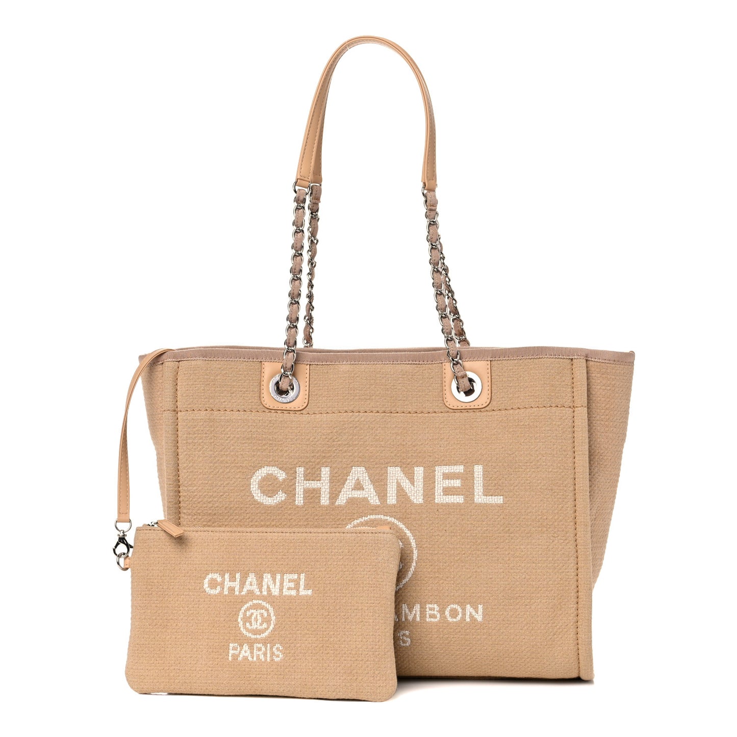 Mixed Fibers Small Deauville Tote Beige