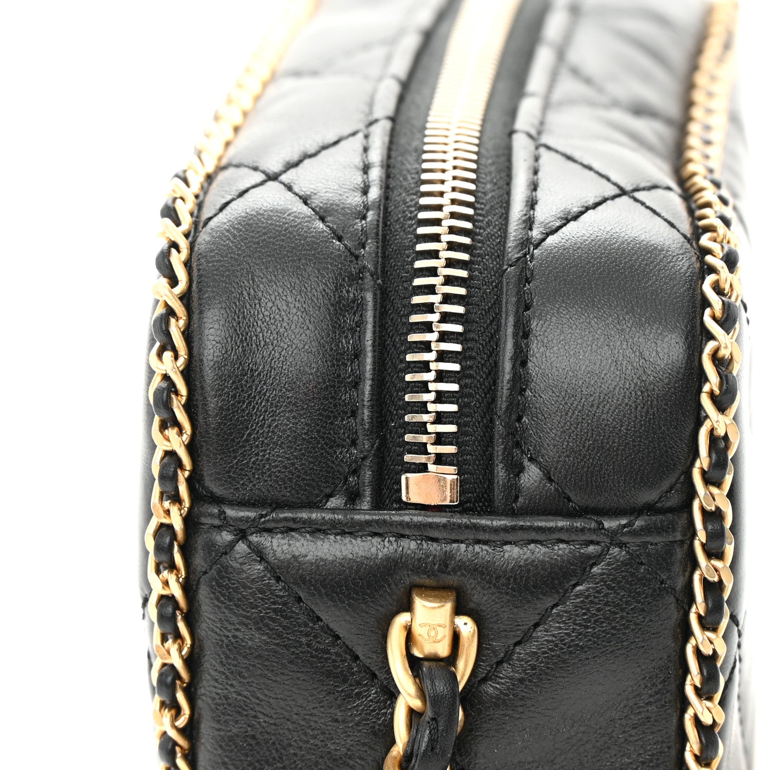 Chanel Lambskin Quilted Chain CC Mini Camera Case Black 13 of 15