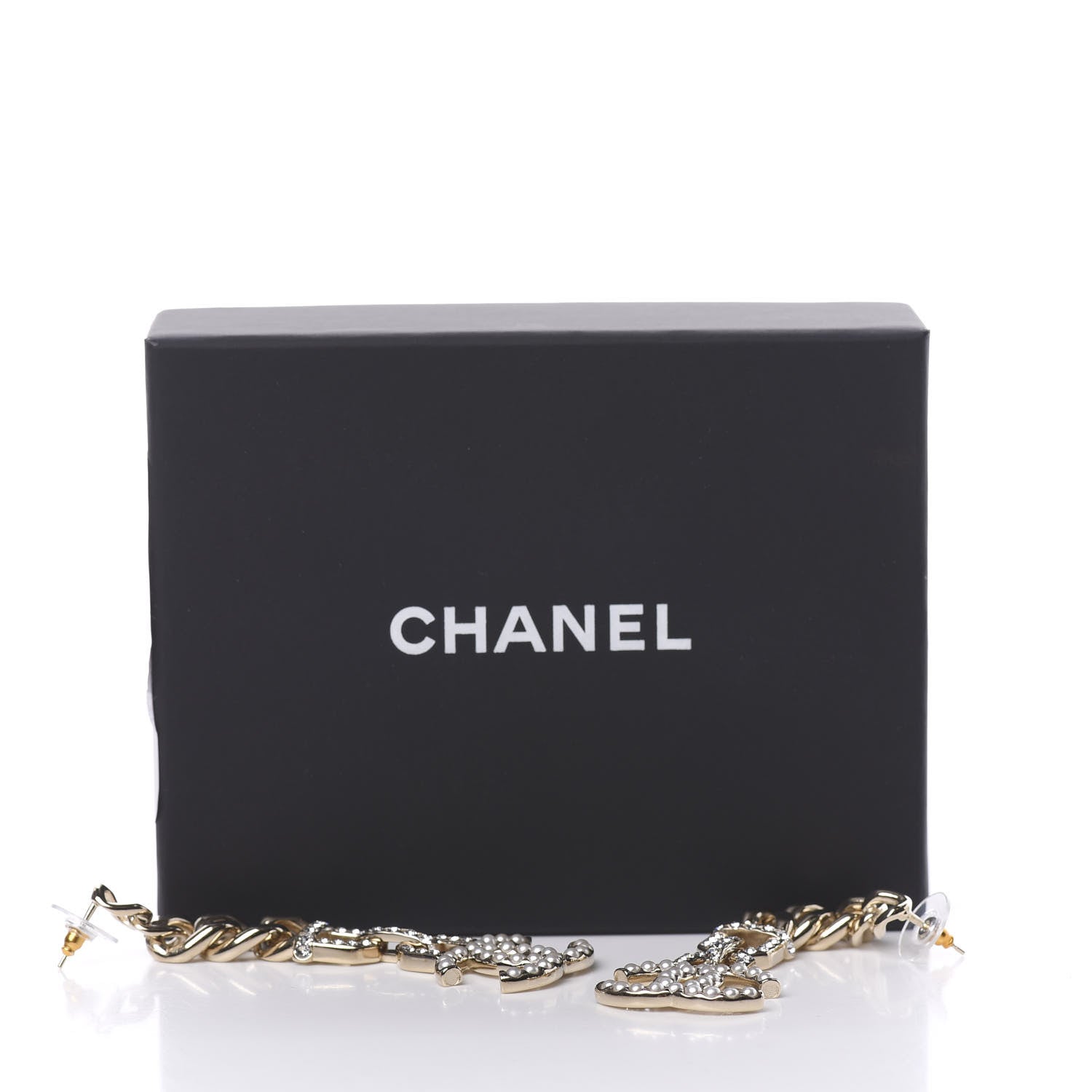 Chanel Metal Crystal CC Vendome CC Dangle Earrings Gold 5 of 5