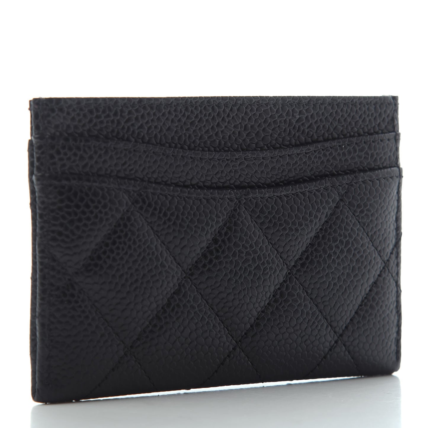 Caviar Quilted Card Holder Black