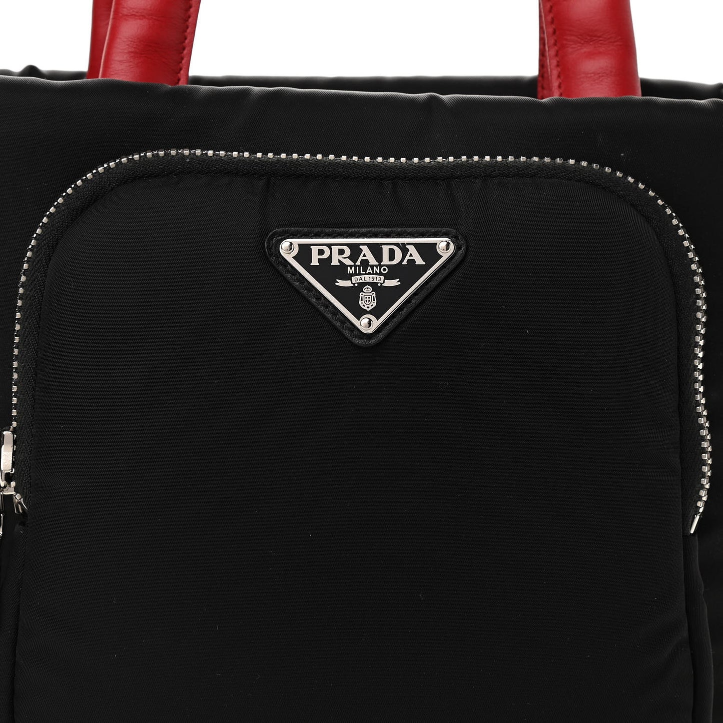Tessuto Nylon Pocket Small Cargo Tote Black Rosso