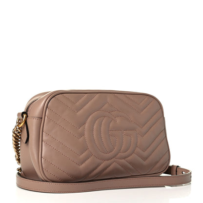 Gucci Calfskin Matelasse Small GG Marmont Chain Shoulder Bag Porcelain Rose 2 of 7