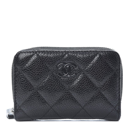 Chanel Caviar Quilted Incognito Zip Coin Purse Black 1 of 8