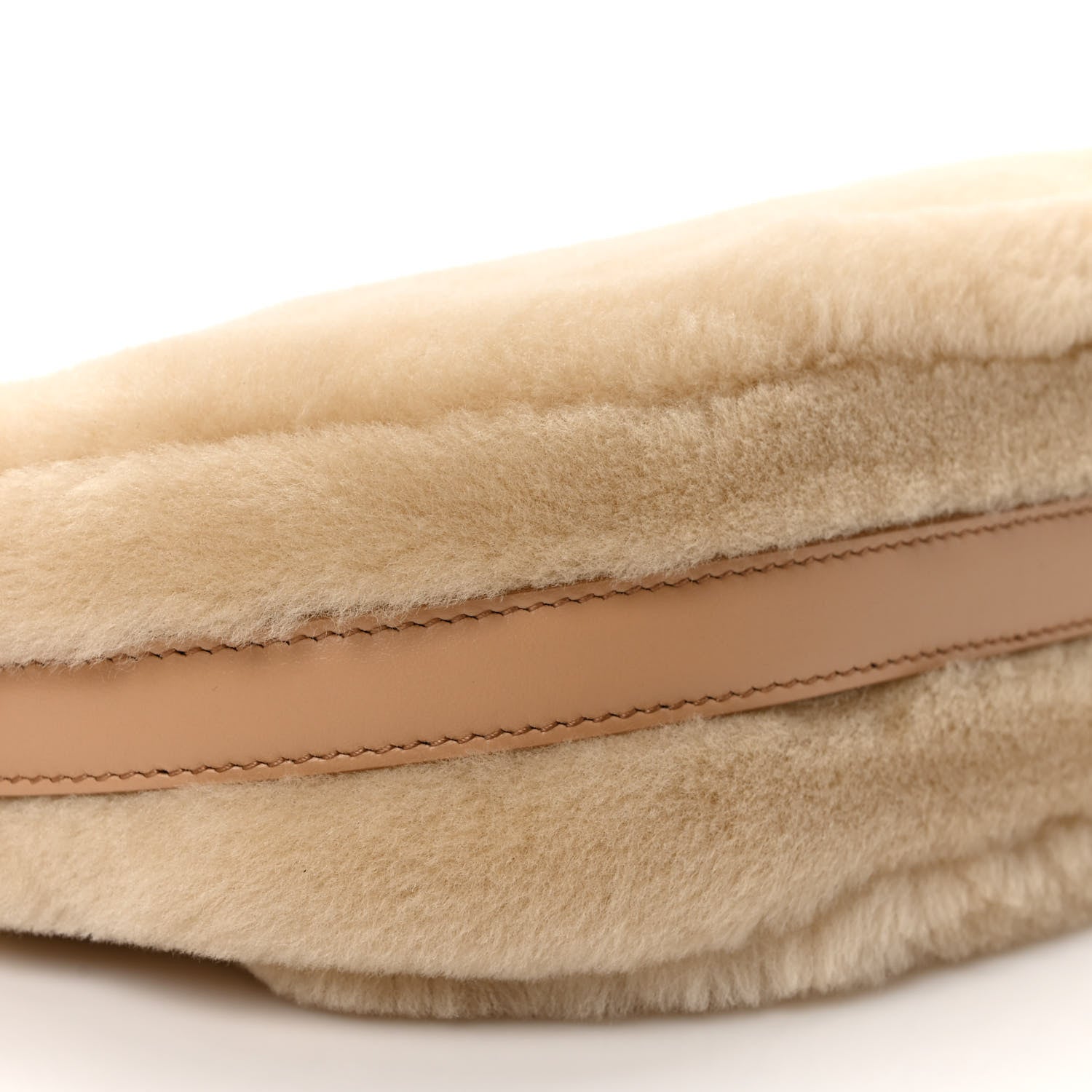Prada Shearling Arque Shoulder Bag Ecru Noisette 8 of 9
