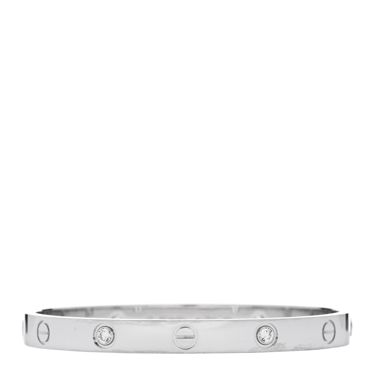 18K White Gold 4 Diamond Love Bracelet 17