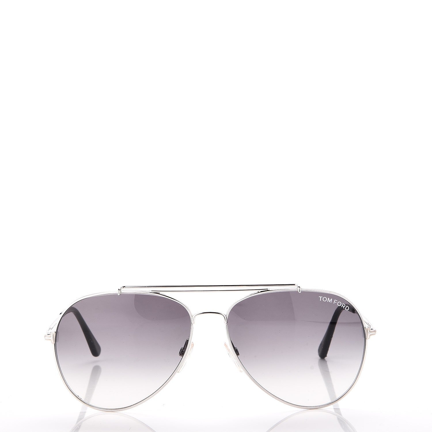 Tom Ford Indiana Aviator Sunglasses TF497 Silver 2 of 9