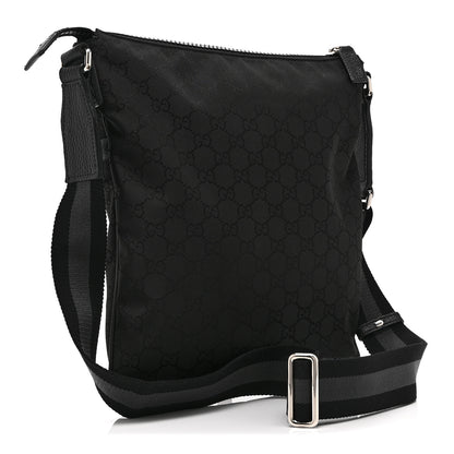 Gucci Nylon Monogram Small Flat Messenger Bag Black 3 of 11