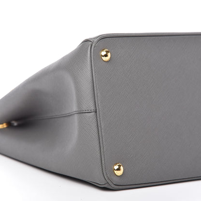 Prada Saffiano Lux Large Galleria Double Zip Tote Mercurio 6 of 10