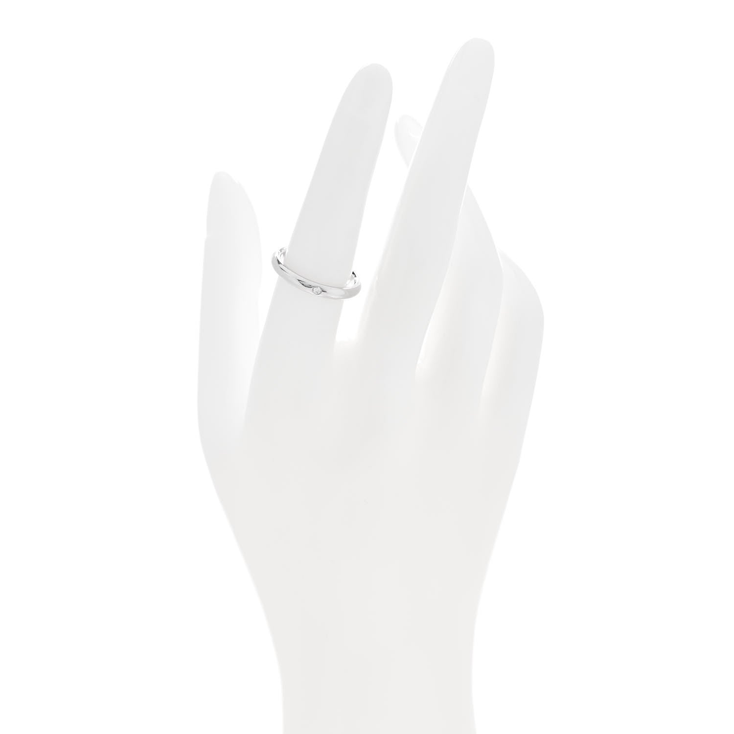 Tiffany Platinum Diamond Elsa Peretti Band Ring 54 7 2 of 5