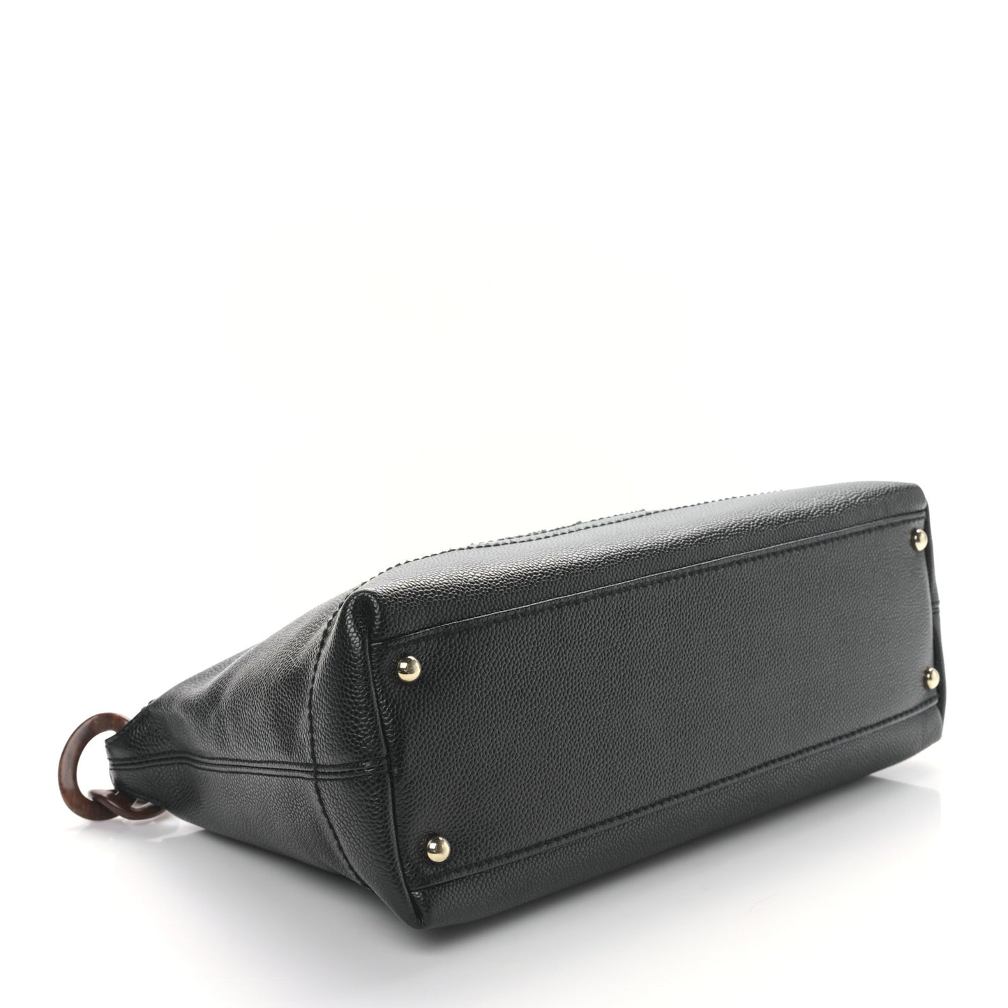 Caviar CC Wood Chain Hobo Black