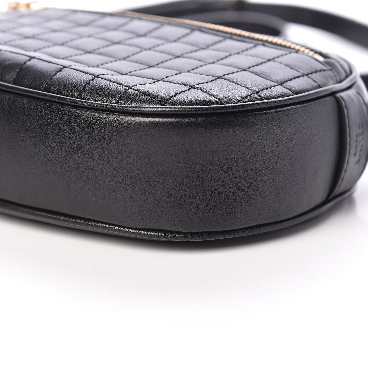 Calfskin Quilted Small C Charm Bag Black