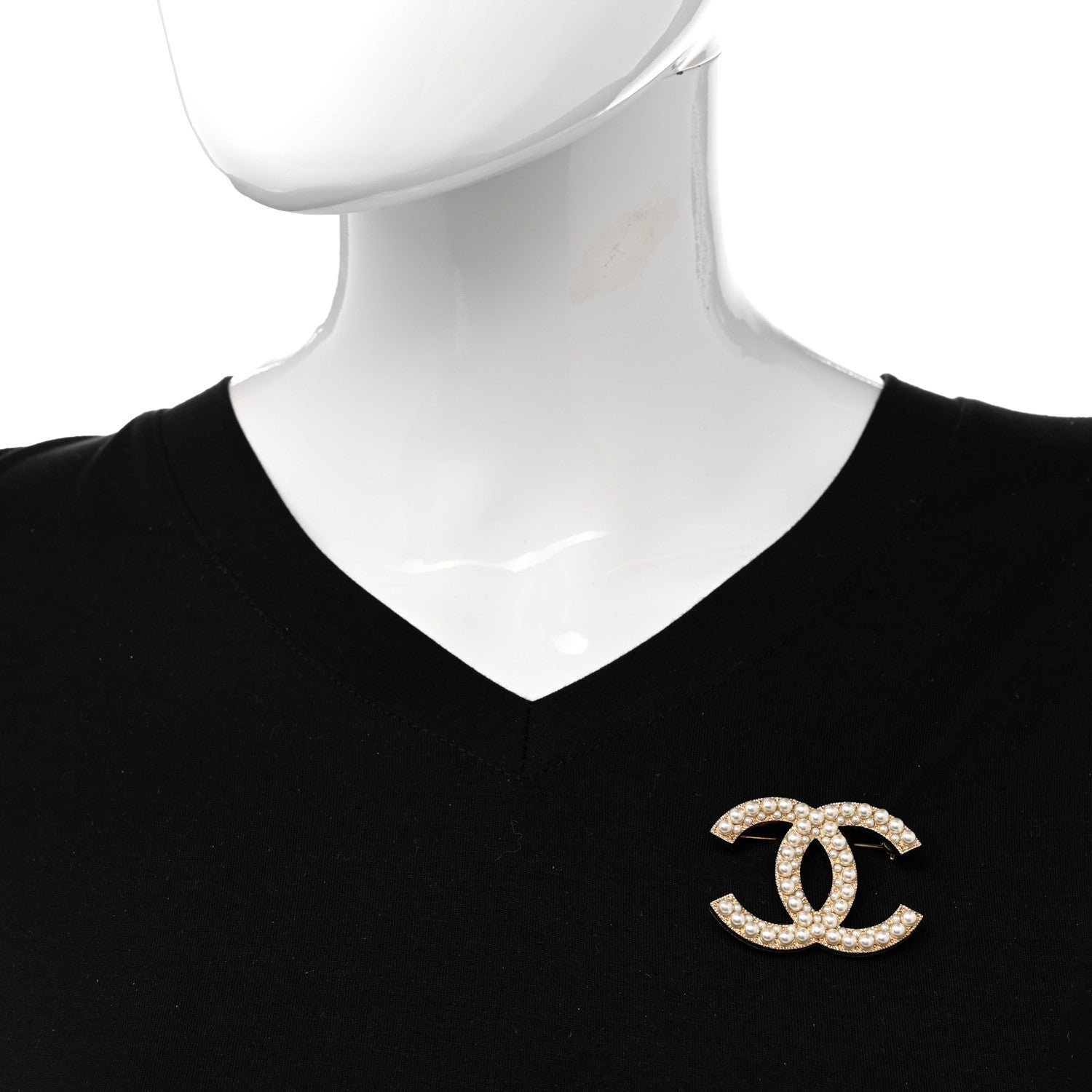 Chanel Pearl CC Brooch Gold 2 of 6
