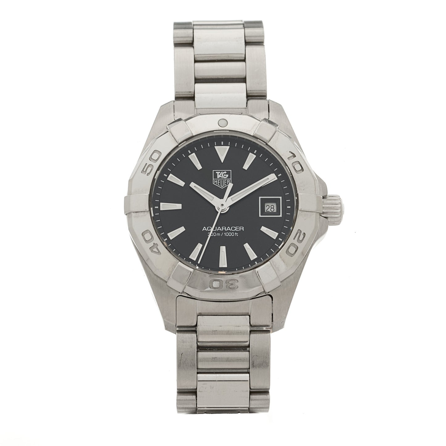 Stainless Steel 27mm Aquaracer Lady Quartz Watch Black WAY1410