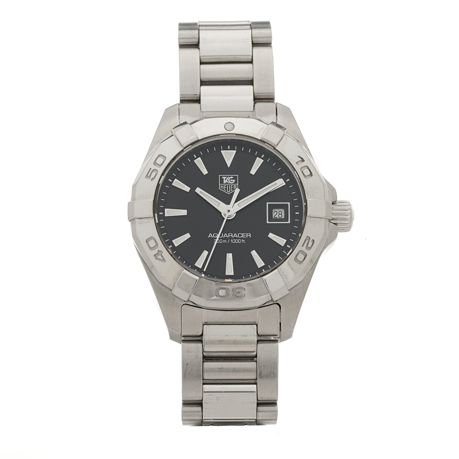 Tag Heuer Stainless Steel 27mm Aquaracer Lady Quartz Watch Black WAY1410 1 of 4