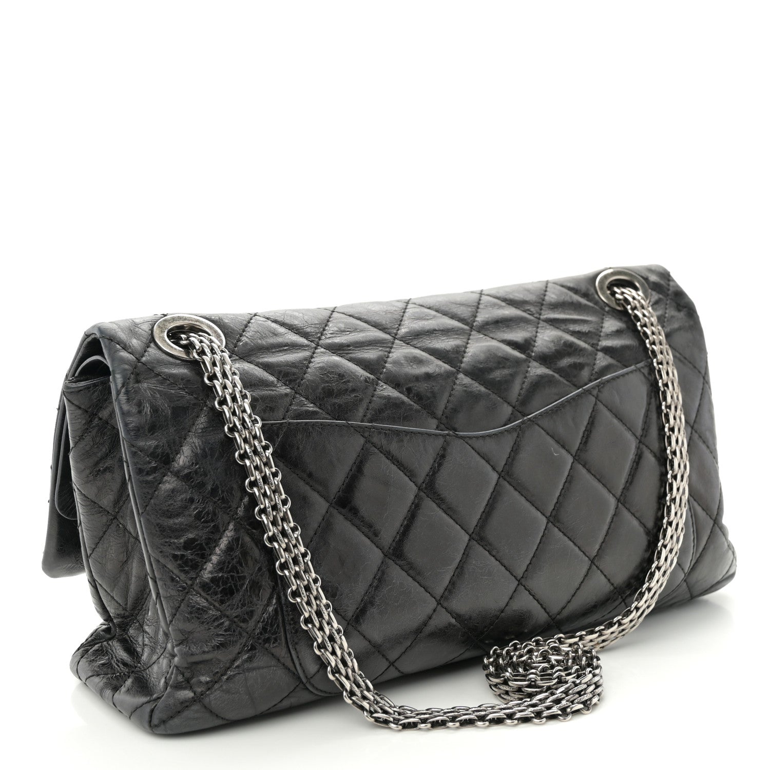 Chanel Metallic Aged Calfskin Quilted 2.55 Reissue 228 Flap Black 3 of 11