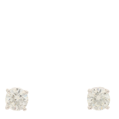 Tiffany Platinum Diamond 1.60ctw Round Solitaire Earrings 1 of 5