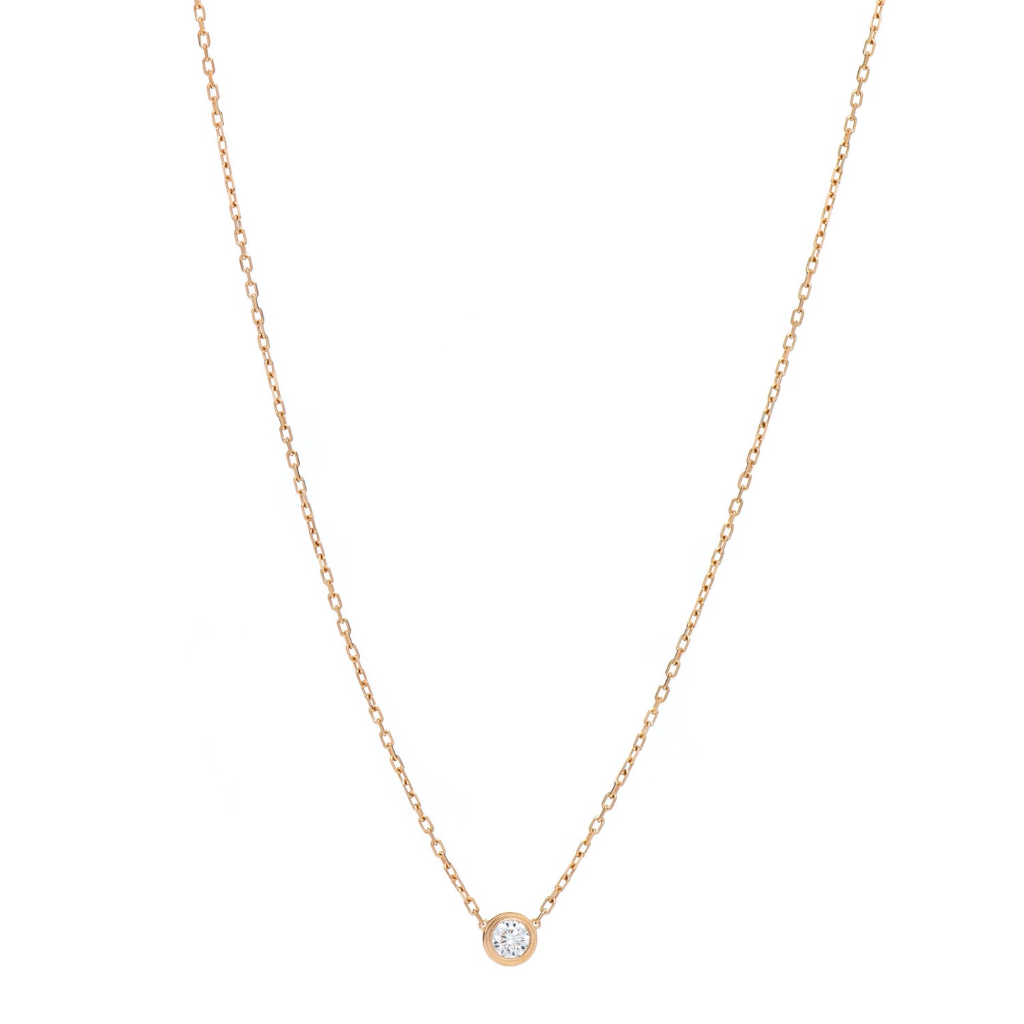 18K Pink Gold Diamond LM D'Amour Pendant Necklace