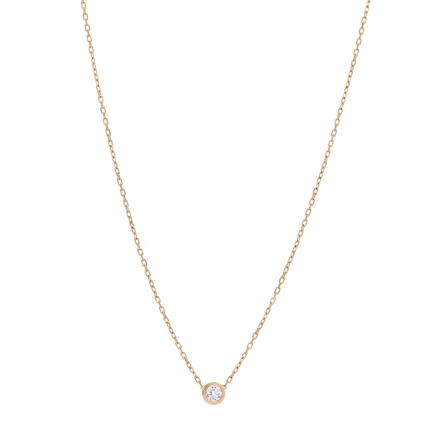 Cartier 18K Pink Gold Diamond LM D'Amour Pendant Necklace 1 of 5
