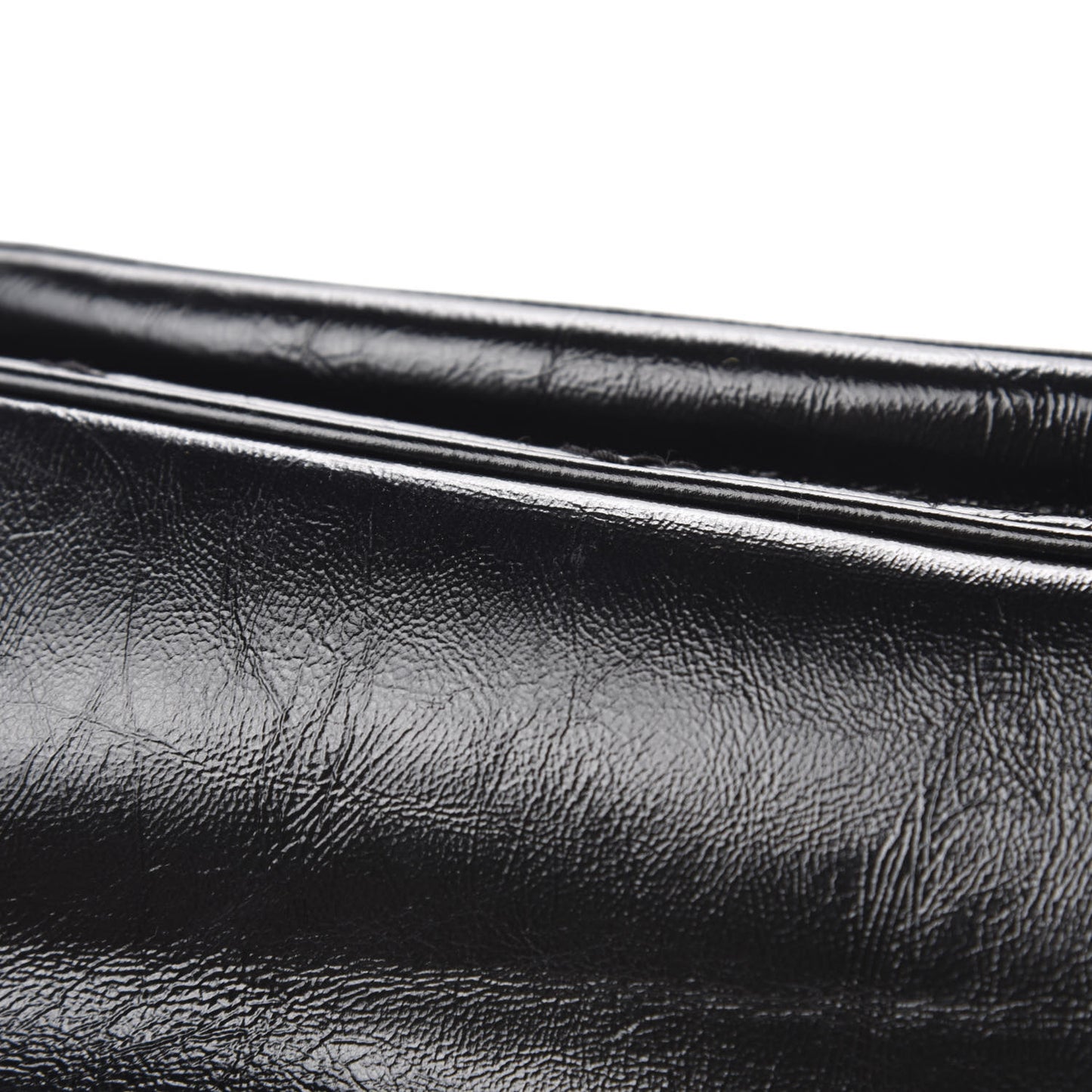 Crinkled Calfskin Matelasse Monogram Baby Niki Chain Satchel Black