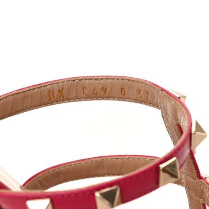 Valentino Garavani Nappa Rockstud Caged Flat Slide Sandals 37 Magenta 8 of 10