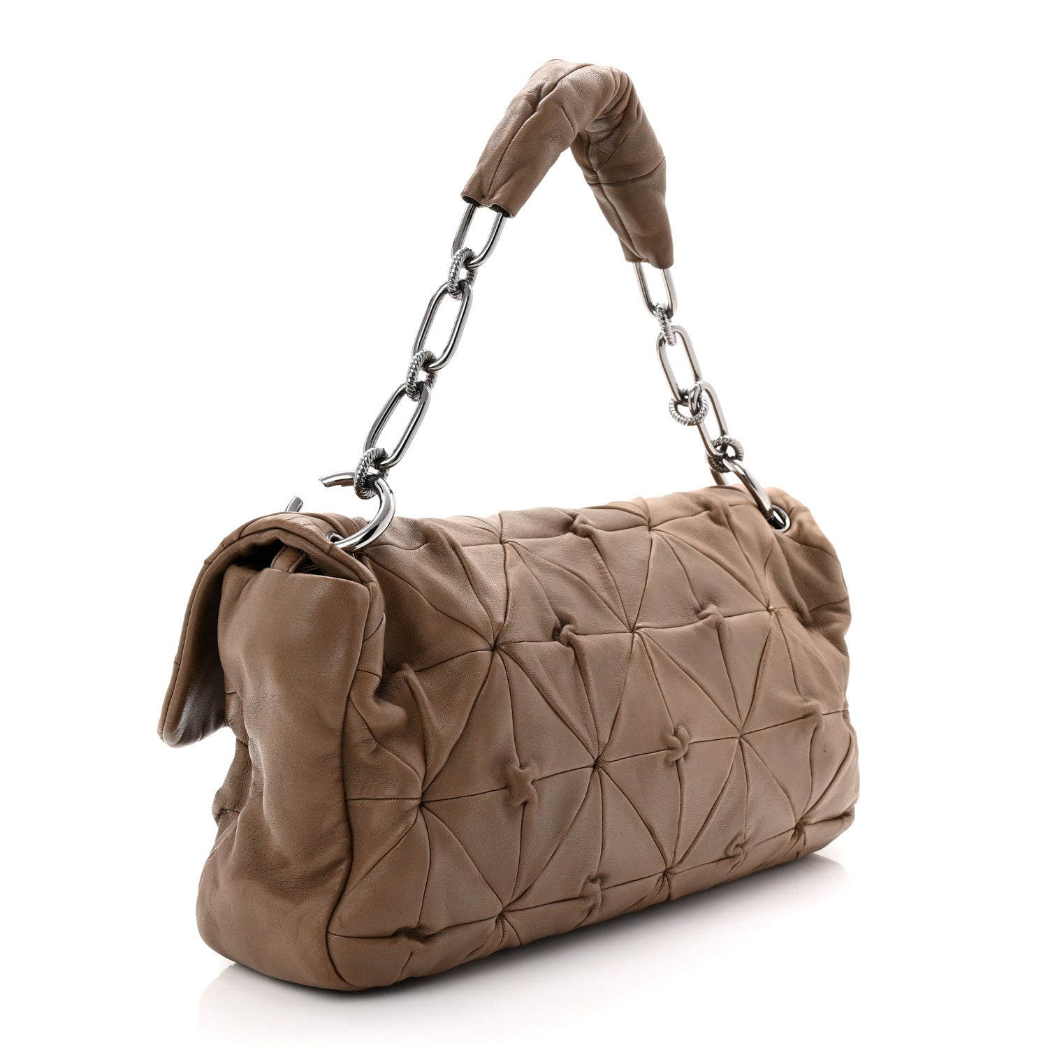Chanel Lambskin Quilted Jumbo Origami Soft Squares Flap Khaki 2 of 11