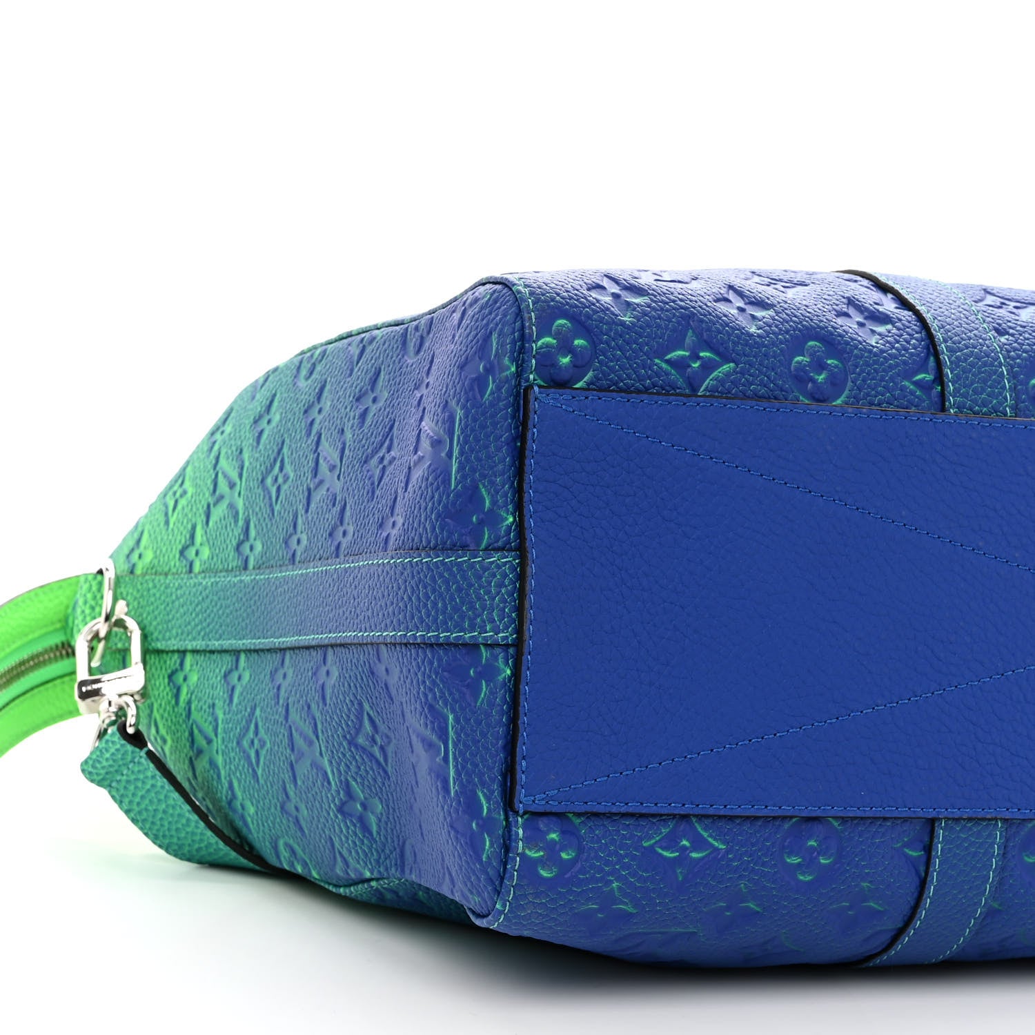 Louis Vuitton Taurillon Illusion Keepall Tote Bleu Vert 8 of 9