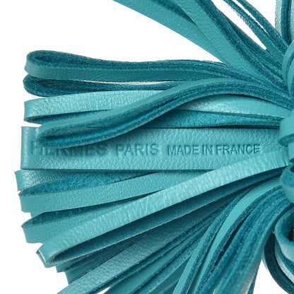 Hermes Lambskin Carmen Tassel Key Holder Bleu Azteque 3 of 4