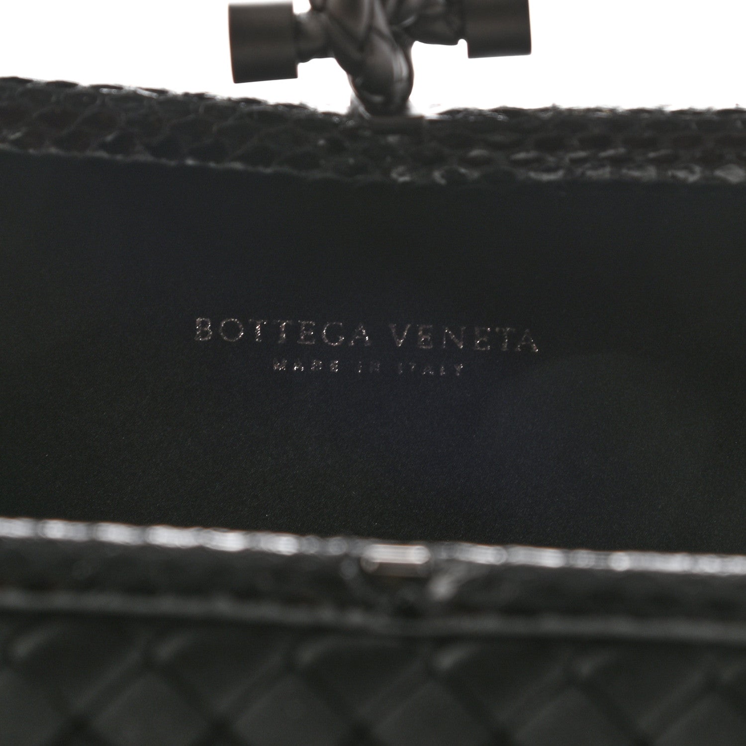 Bottega Veneta Satin Ayers Intreccio Impero Stretch Knot Clutch Black 6 of 9