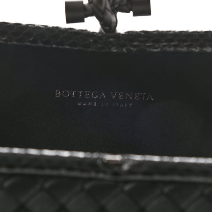 Bottega Veneta Satin Ayers Intreccio Impero Stretch Knot Clutch Black 6 of 9