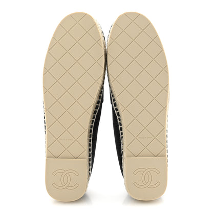 Chanel Canvas Embroidered Floral CC Espadrilles 41 Black 6 of 10