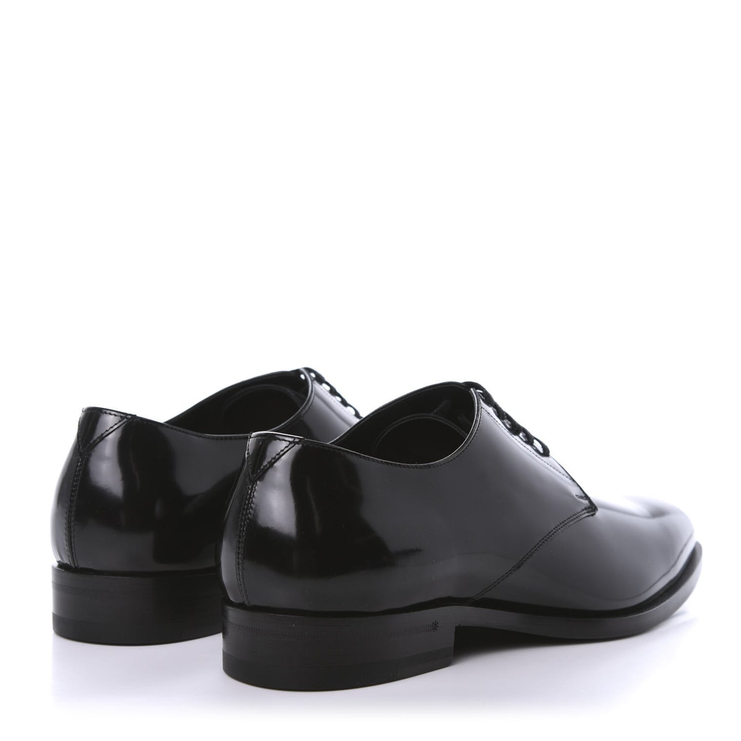 Patent Calfskin Mens Smoking 25 Derby Lace Up Shoes 41 Black