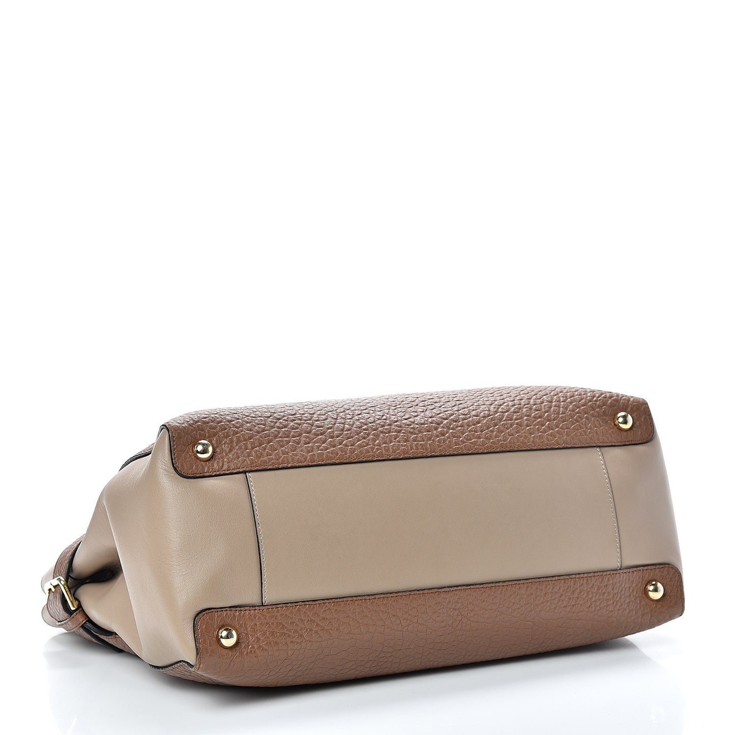 Heritage Grain Smooth Calfskin Large Clarborough Tote Sepia Brown Honey