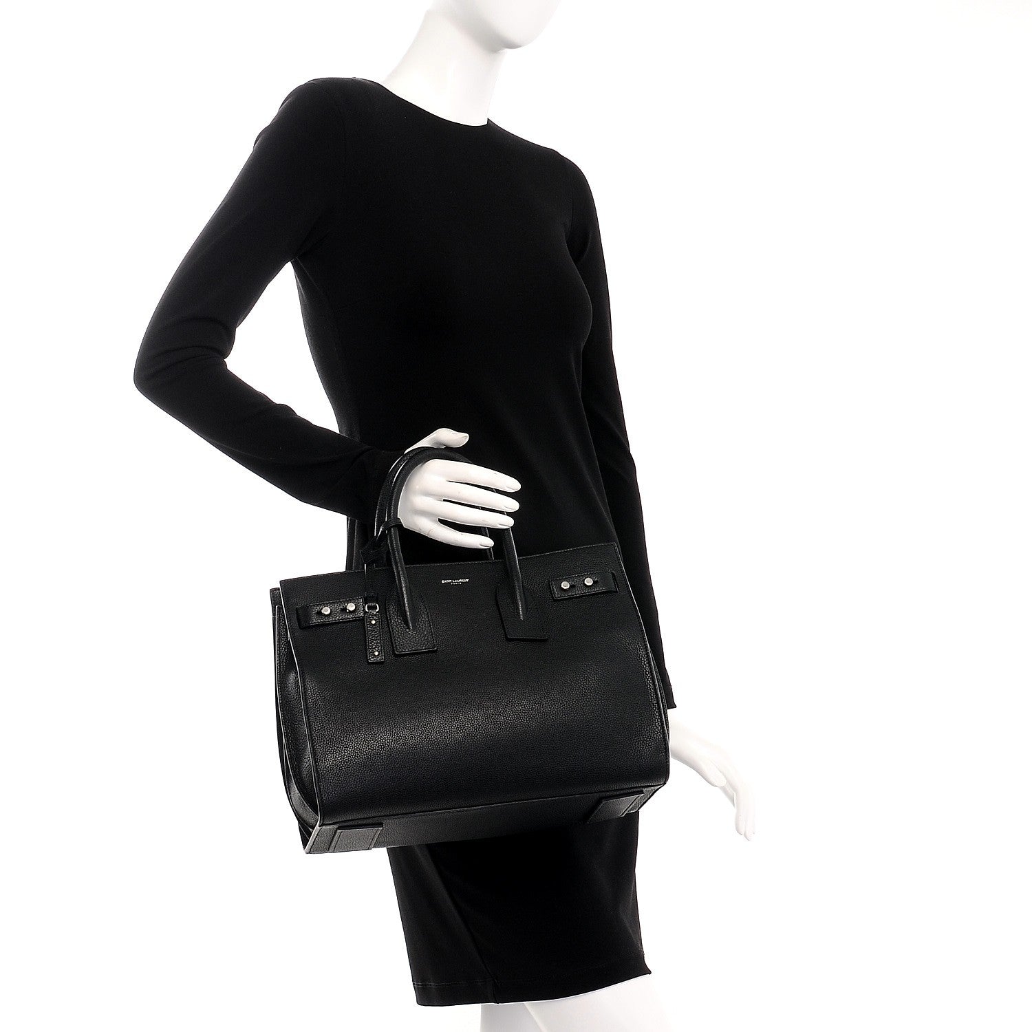 Saint Laurent Grained Calfskin Small Supple Sac De Jour Black 3 of 12