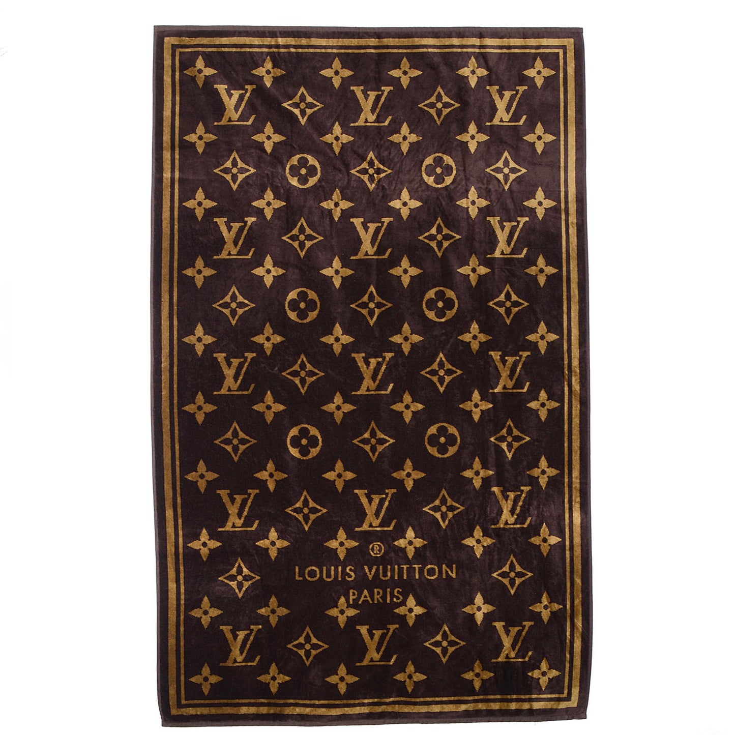 Cotton Monogram Classic Beach Towel Brown
