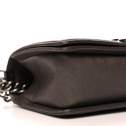 Chanel Metallic Calfskin Quilted Medium Boy Flap Dark Silver 9 of 11