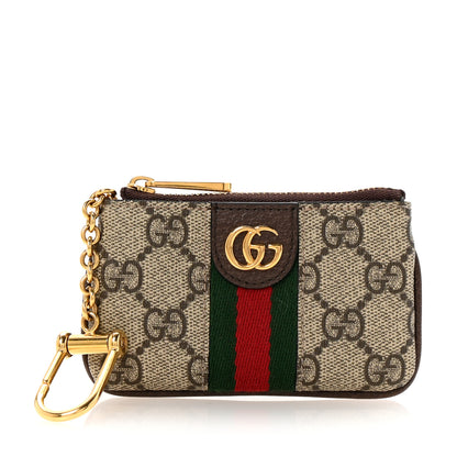 Gucci GG Supreme Monogram Web Ophidia Key Case Beige New Acero 1 of 6