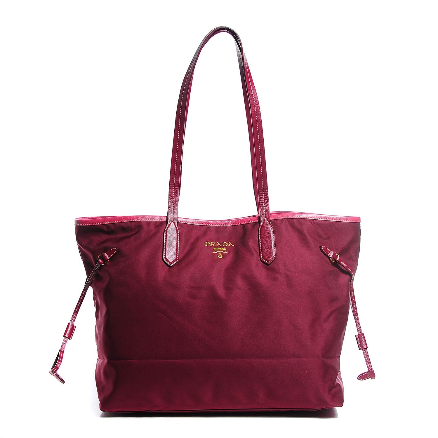 Prada Saffiano Tessuto Nylon Tote Bordeaux 1 of 9
