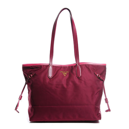 Prada Saffiano Tessuto Nylon Tote Bordeaux 1 of 9
