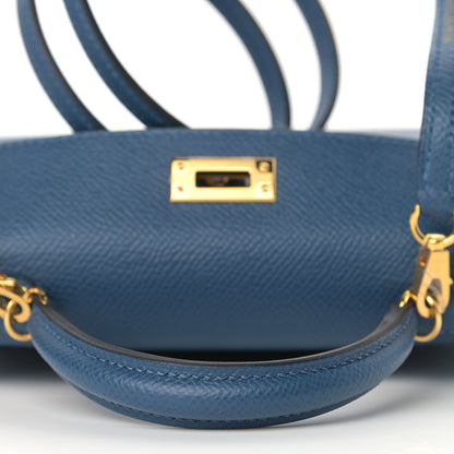 Hermes Epsom Mini Kelly Sellier 20 Deep Blue 9 of 35