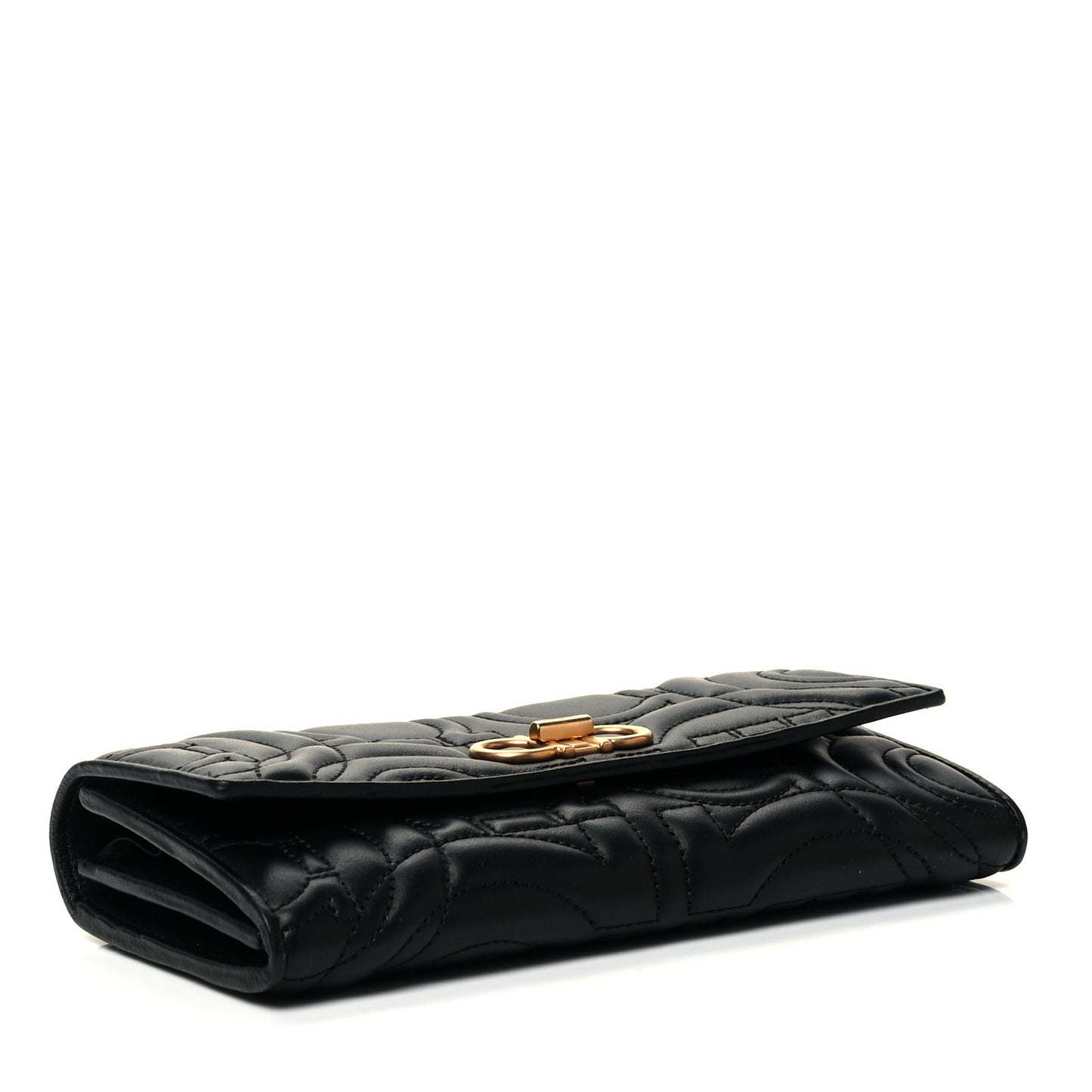 Calfskin Quilted Continental Wallet Black
