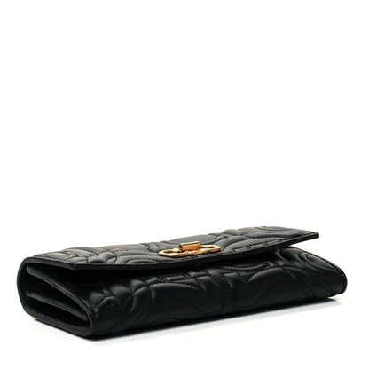 Salvatore Ferragamo Calfskin Quilted Continental Wallet Black 4 of 9