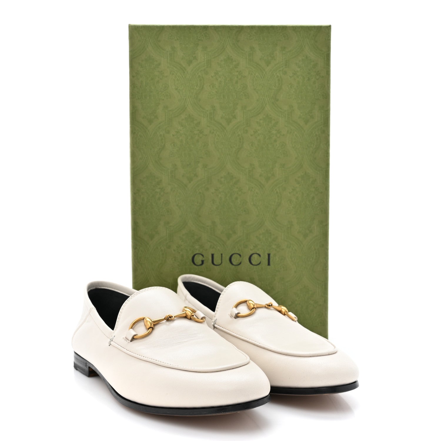 Gucci Lambskin Womens Brixton Horsebit Loafers 37 Mystic White 13 of 13