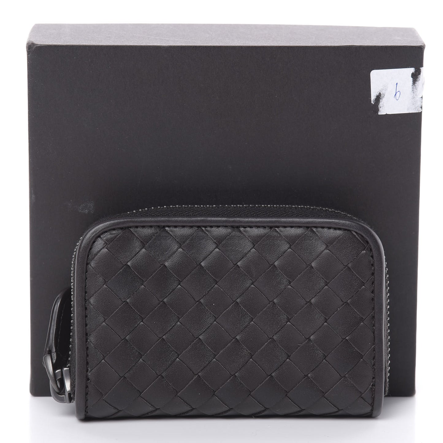 Nappa Intrecciato Zip Around Coin Purse Ebano
