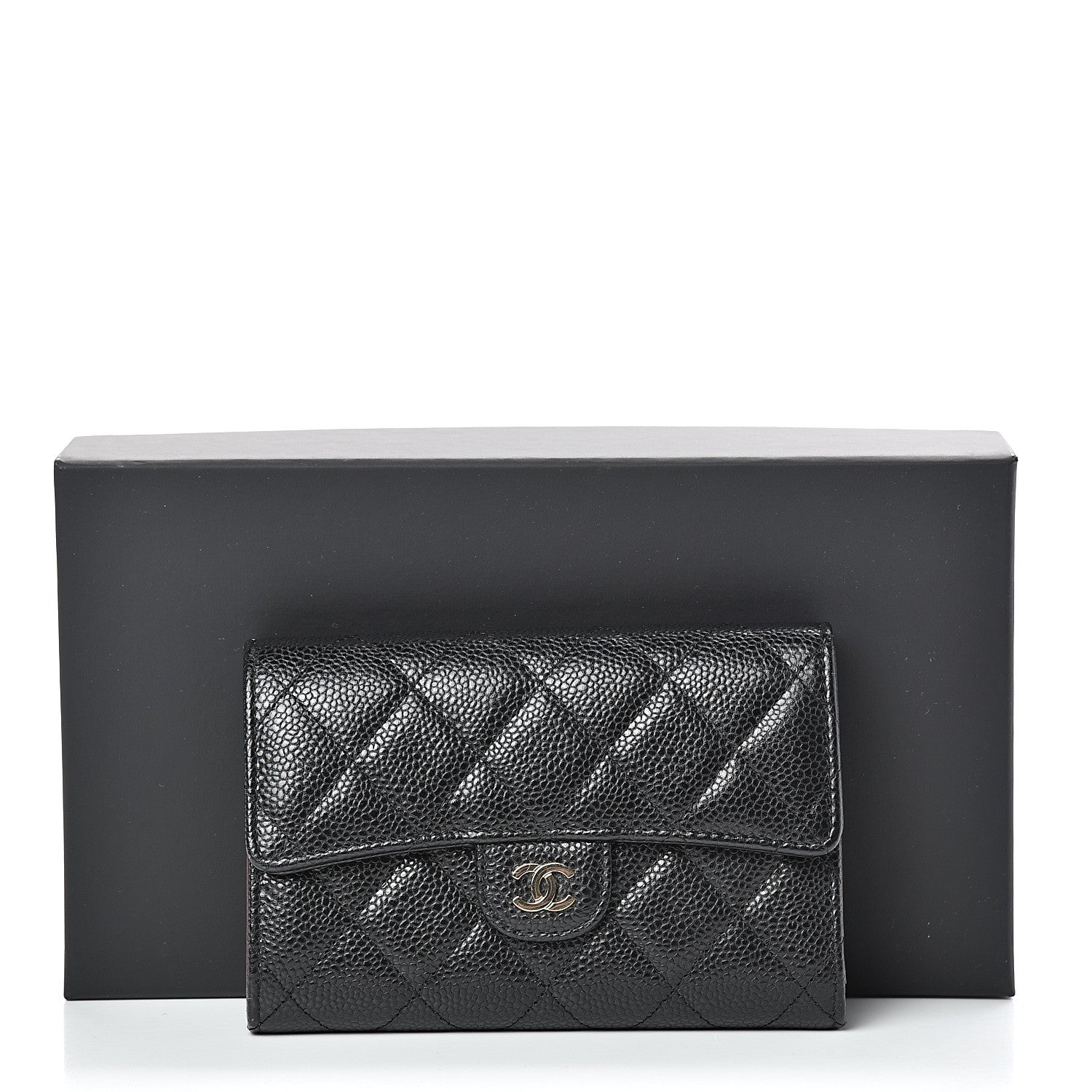 Chanel Caviar Quilted Medium Flap Wallet Black 10 of 10