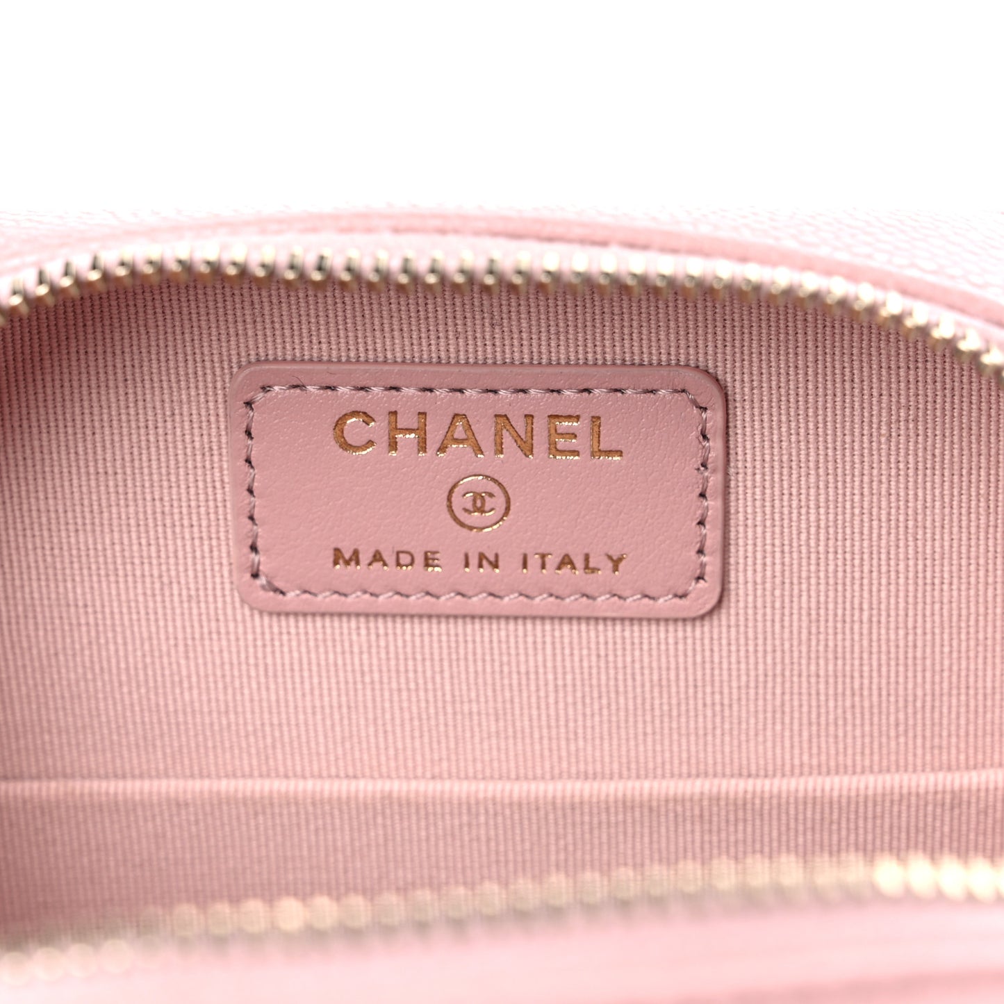 Caviar Quilted Clutch With Chain Light Pink