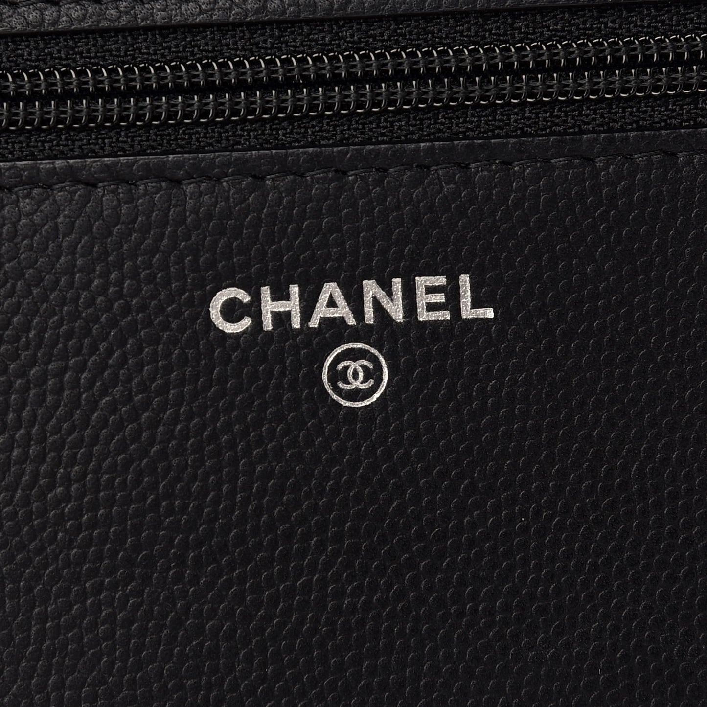 Caviar Camellia Embossed Wallet On Chain WOC Black