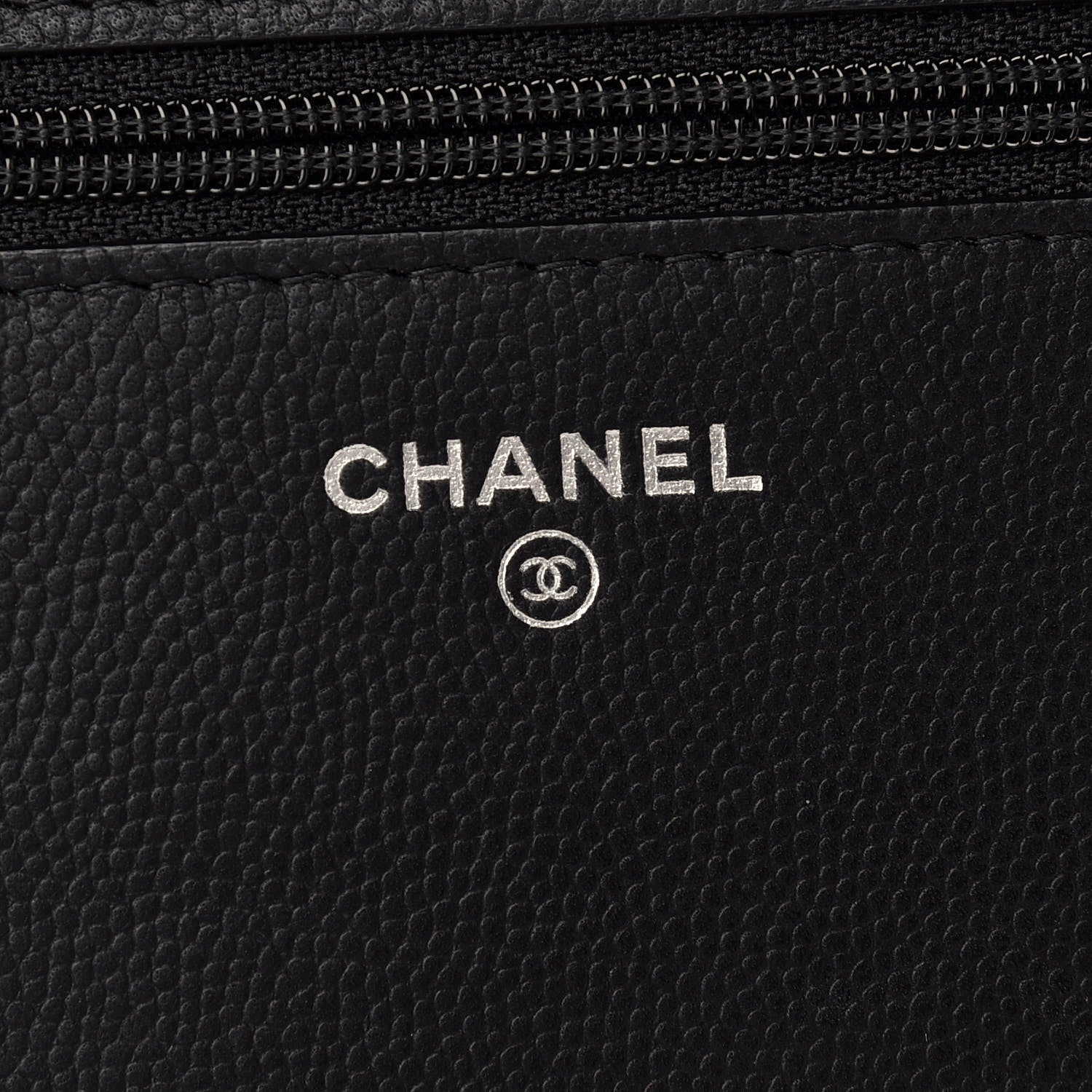 Chanel Caviar Camellia Embossed Wallet On Chain WOC Black 5 of 8