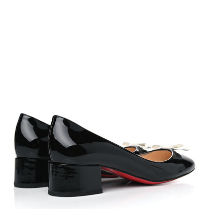 Christian Louboutin Patent Bow 55 Pumps 37 Black 4 of 6